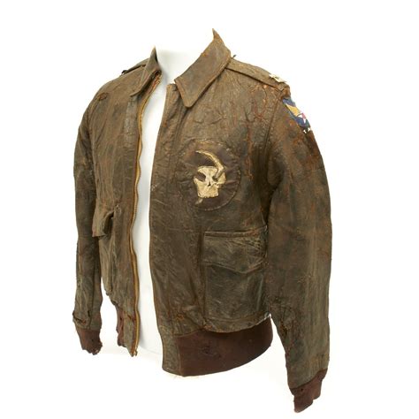 Original Us Wwii Army Air Force Type A2 Leather Flight Jacket With S
