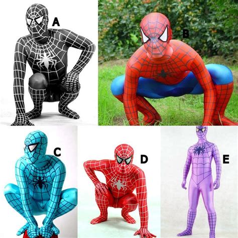 2017 full body lycra spandex zentai spiderman superhero costume bodysuit suit from liushujun