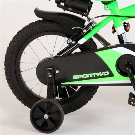 Volare Sportivo Childrens Bicycle Boys 14 Inch Neon Green Black