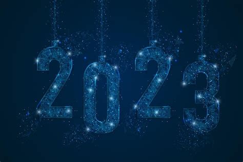 Abstraktes Isoliertes Blaues Bild Der Neujahrsnummer 2023 Polygonale
