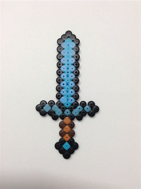Minecraft Diamond Sword Hama Bead Sprite Art By Dogtorwho On Deviantart