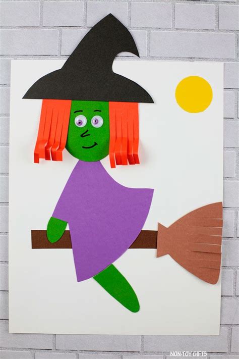 Flying Witch Craft For Kids Halloween Craft With Template Halloween