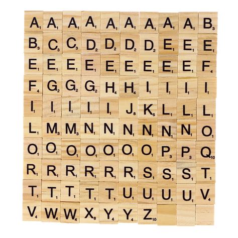 100pcs DIY Wood Letters Letters Tiles Scrabble Letters Replacement ...