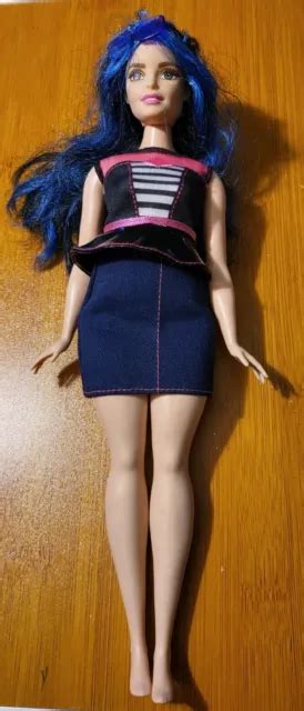 barbie fashionistas 27 sweetheart stripes curvy doll blue hair vguc 💙 c154 20 17 picclick
