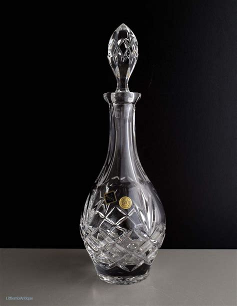 Elegant Bohemian Czech Quality Cut Crystal Decanter With Stopper Made In Czech Republic