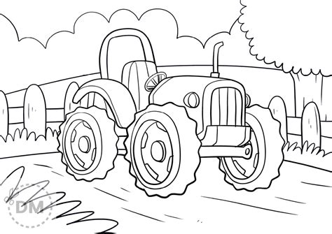 Tractor Car Coloring Page Diy