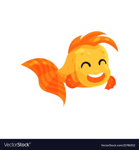 Cute Happy Goldfish Funny Fish Cartoon Character Vector Image My XXX Hot Girl