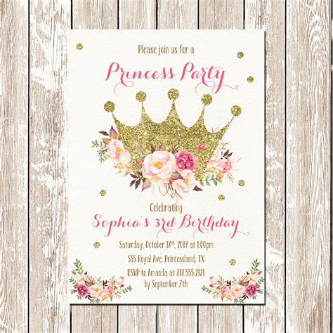 37 Invitation Card For 7th Birthday Girl Princess