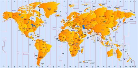 World Map With Countries 5 Free Printable World Time Zone Maps