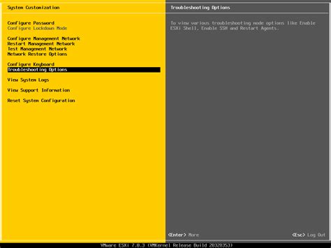 Vmware Esxi 7 初期設定 Esxi Shell へアクセス Server World