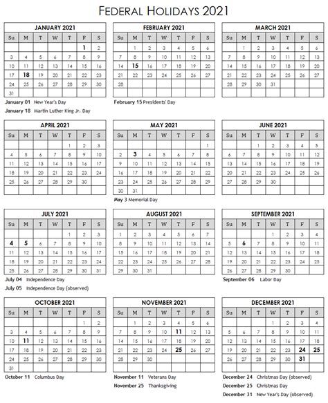 Federal Holidays 2021 Calendar Printable Printable Calendars June