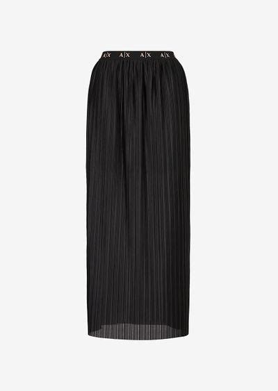 Printed Pleated Maxi Skirt Armani Exchange Woman