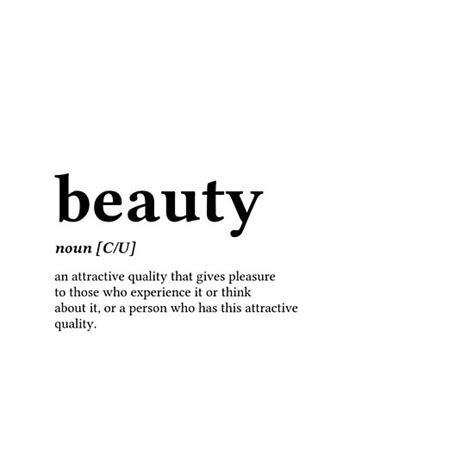 Beauty Word Definition Left Black Text Poster By Worddefinitions