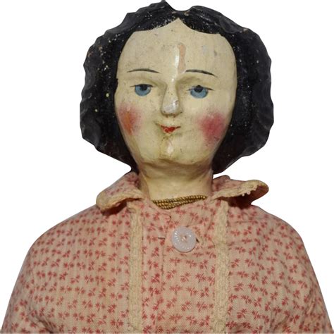 German Carved Wooden Head Doll From Joan Lynetteantiquedolls On Ruby Lane