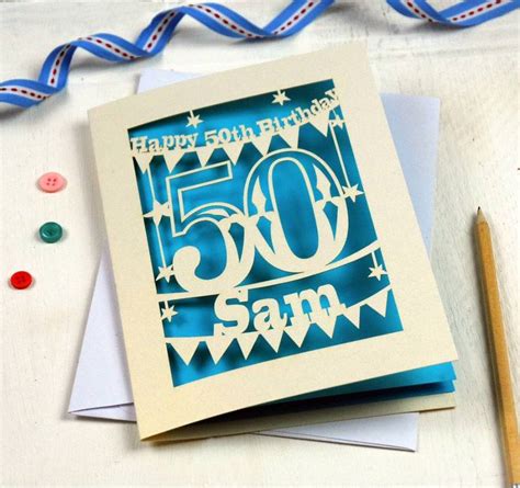 Personalised Papercut 50th Birthday Card By Pogofandango