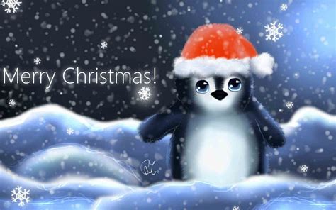 Free Download Cute Christmas Penguin Hd Wallpapers From
