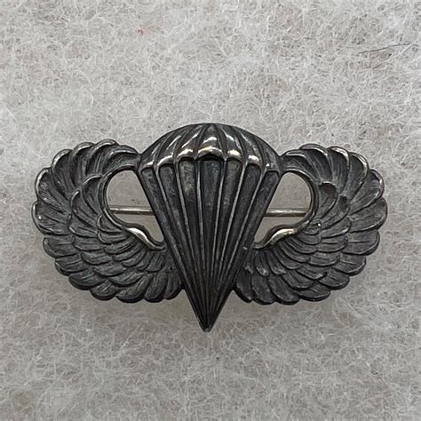 Ww2 Us Army Airborne Jump Wings Sterling Pinback Fitzkee Militaria