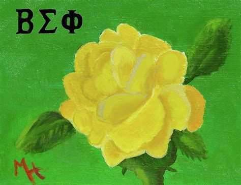 Yellow Rose Of Beta Sigma Phi Painting By Margaret Harmon Fine Art