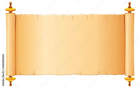 Vecteur Stock Papyrus Scroll Parchment Paper With Old Texture Vector