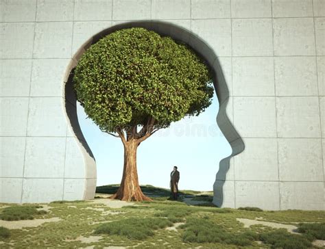 Abstract Human Head With A Tree As A Brain Self Development And Growth