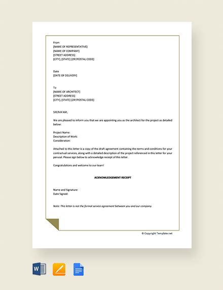Free Standard Architects Appointment Letter Template Download 2538