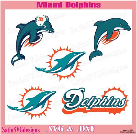 Miami Dolphins Set Design Svg Files Cricut Silhouette Studio Digital