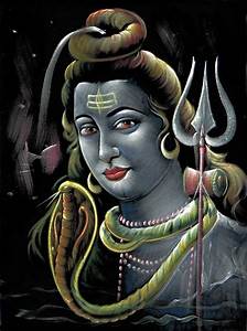 Lord Shiva Painting On Velvet 27 X 20 5 Inches