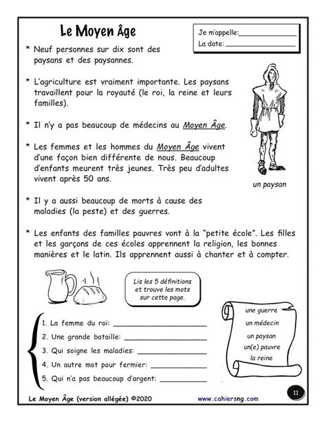 p11_MA_allege French Worksheets, French Language Lessons, Teaching