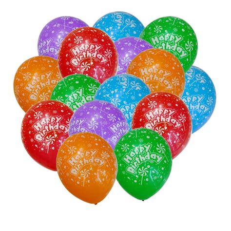 20pcs 12 Inches Happy Birthday Printed Latex Balloon Mix Colors Latex