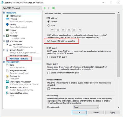 Windows Server 2016 Hyper V Nested Virtualization Requirements And