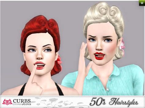 Colores Urbanos Curbs 50s Hairstyles03v2 Retro Hairstyles Sims 4