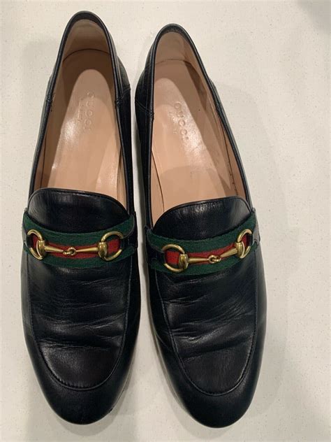 Gucci Brixton Horsebit Web Leather Loafer Womens 41 Gem