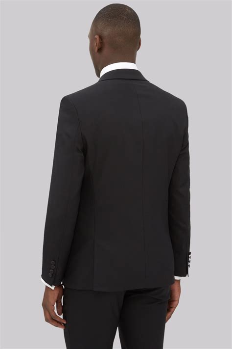 Using modern designing techniques and detail cuttings. DKNY Slim Fit Black Tuxedo Jacket