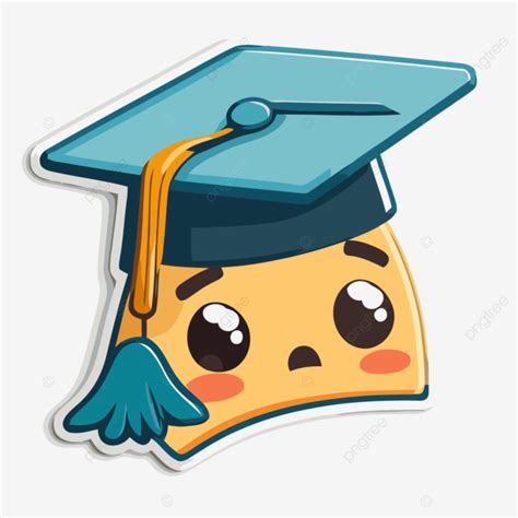 The Sticker Is A Cute Macaron In Graduation Hat Clipart Vector Sticker