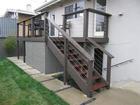 Trex Deck W Storage Under And Cable Railings Yelp