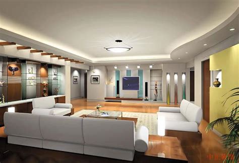 A Beautiful Drawing Room Design With Good Ceiling And Wall Decor