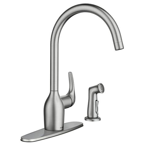 When you try to attach the. MOEN Essie Single-Handle Standard Kitchen Faucet with Side ...