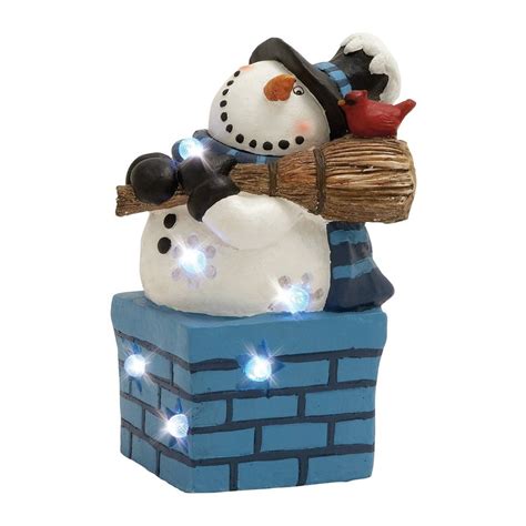 Shop Woodland Imports Pre Lit Snowman Figurine With Constant White Led