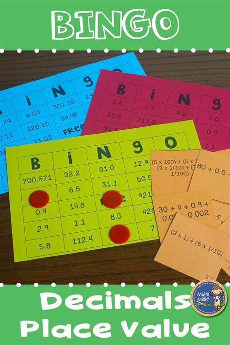 Place Value With Decimals Bingo Math Game Math Activities Elementary Math Activities Upper