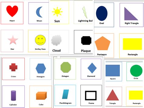 Printable Shapes Flash Cards