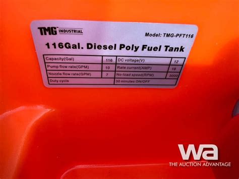 2022 Tmg Dft116 Diesel Poly Fuel Tank