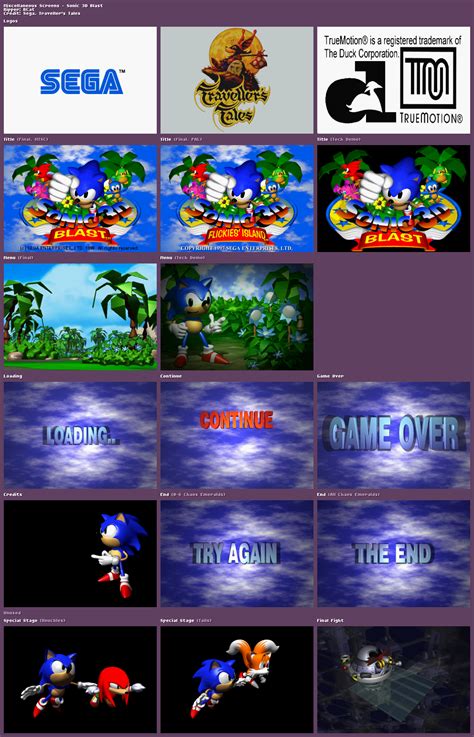 Saturn Sonic 3d Blast Miscellaneous Screens The Spriters Resource