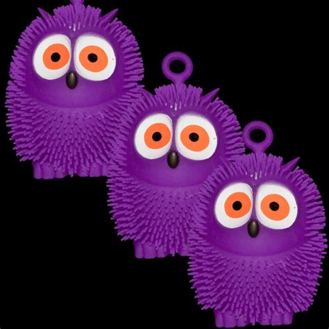 4 Light Up Flashing Owl Puffer Purple