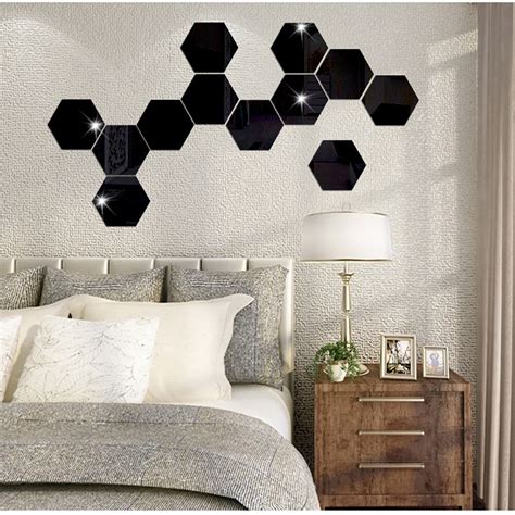 2019 7pcs 3d Mirror Hexagon Wall Sticker Decorate Your Love Nest Vinyl