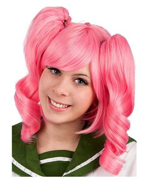Wig Ladies Carnival Cosplay Carnival Pigtails Braided Schoolgirl Pink