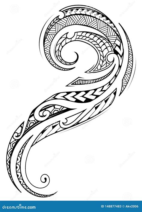 Conception Maorie De Tatouage De Style Illustration De Vecteur