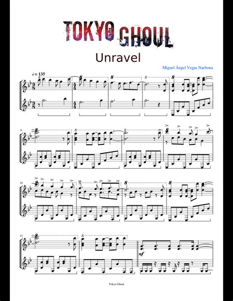 Tokyo Ghoul Opening 1 Sheet Music For Piano Download Free In Pdf Or Midi