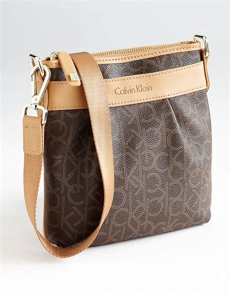 Calvin Klein Monogram Crossbody Bag In Brown Lyst