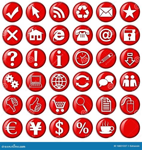 Red Icons And Buttons For Website Royalty Free Stock Photography Image