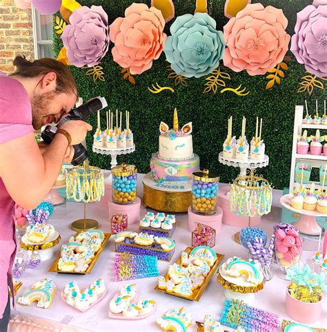 Unicorn 4th Birthday Party Cake Cupcakes Cake Pops Rice Krispy Tr